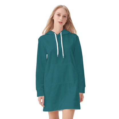 Sherpa Blue Velvet Hoodie Dress Hoodiekleid JLR Design