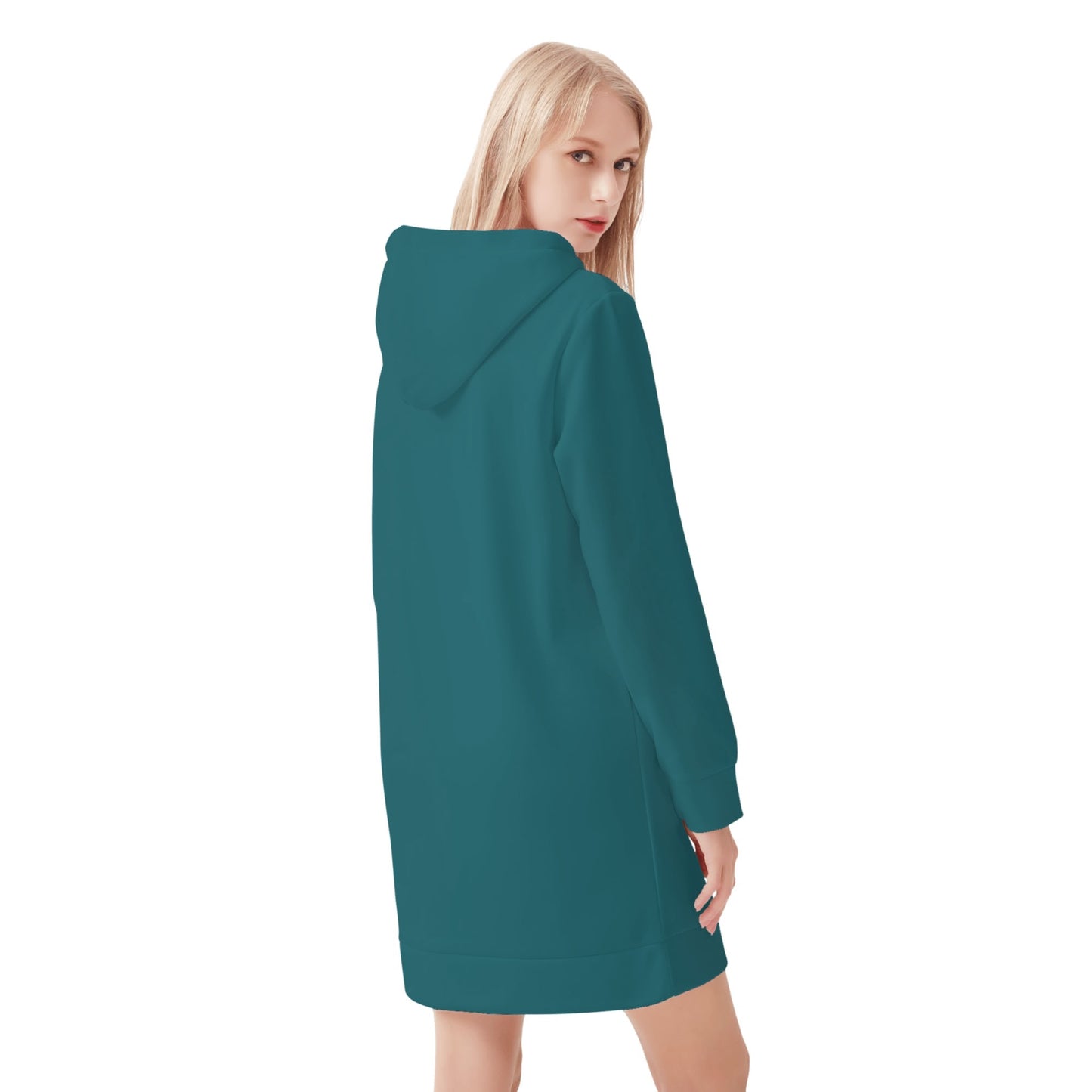 Sherpa Blue Velvet Hoodie Dress Hoodiekleid JLR Design