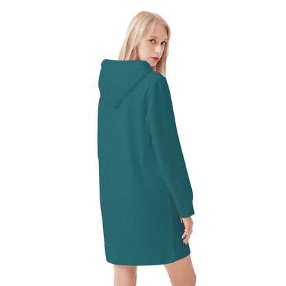 Sherpa Blue Velvet Hoodie Dress Hoodiekleid JLR Design
