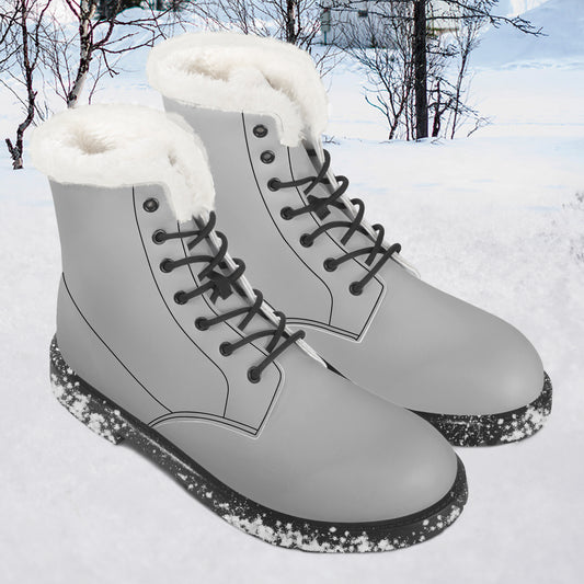 Silber Faux Fur Leder Boots Boots JLR Design