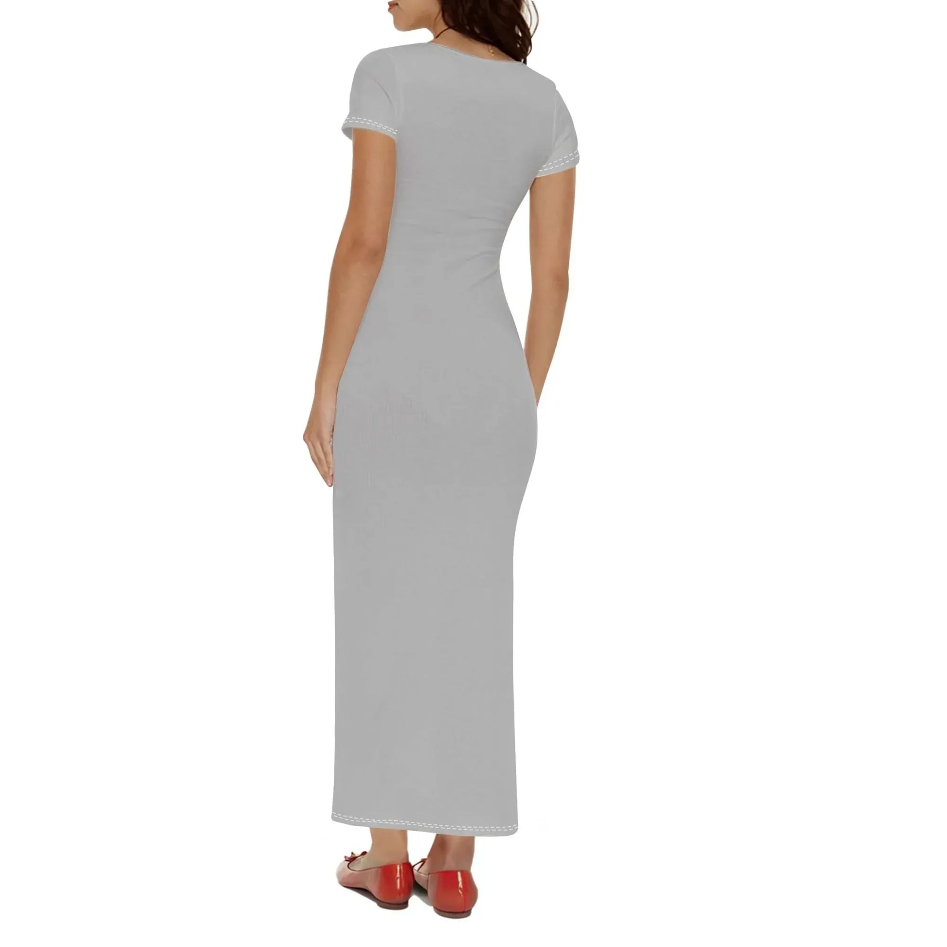 silber-short-sleeve-long-dress-long-dress-jlr-design-40148 - JLR Design
