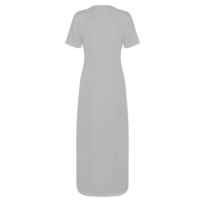 silber-short-sleeve-long-dress-long-dress-jlr-design-22362 - JLR Design