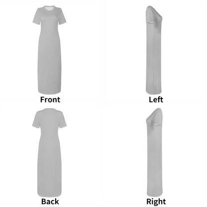silber-short-sleeve-long-dress-long-dress-jlr-design-62462 - JLR Design