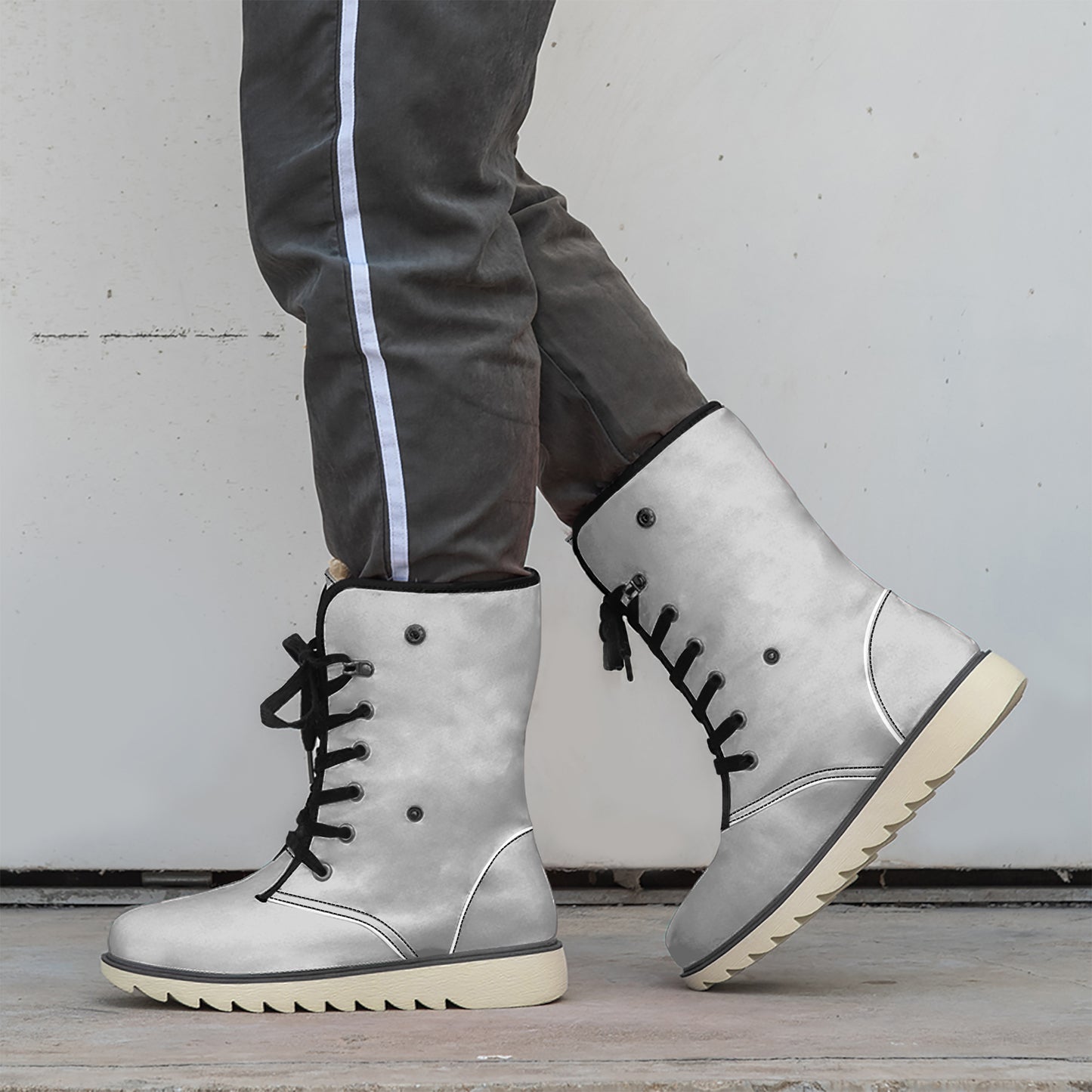 Silberne Chic Boots mit Plüschfutter Stiefel JLR Design