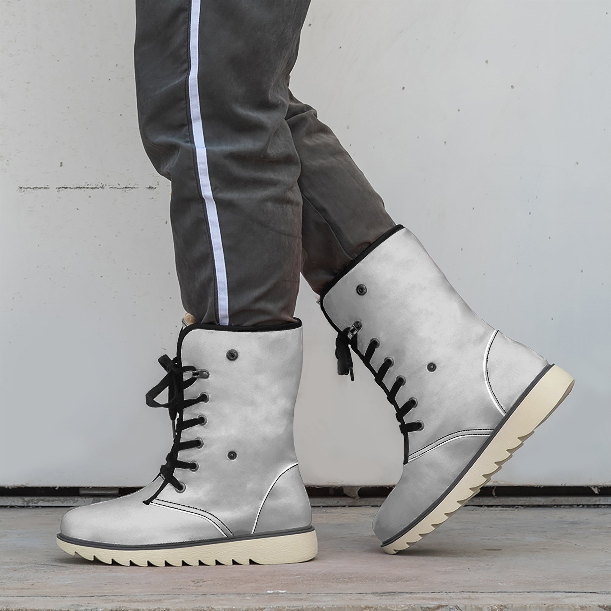 Silberne Chic Boots mit Plüschfutter Stiefel JLR Design