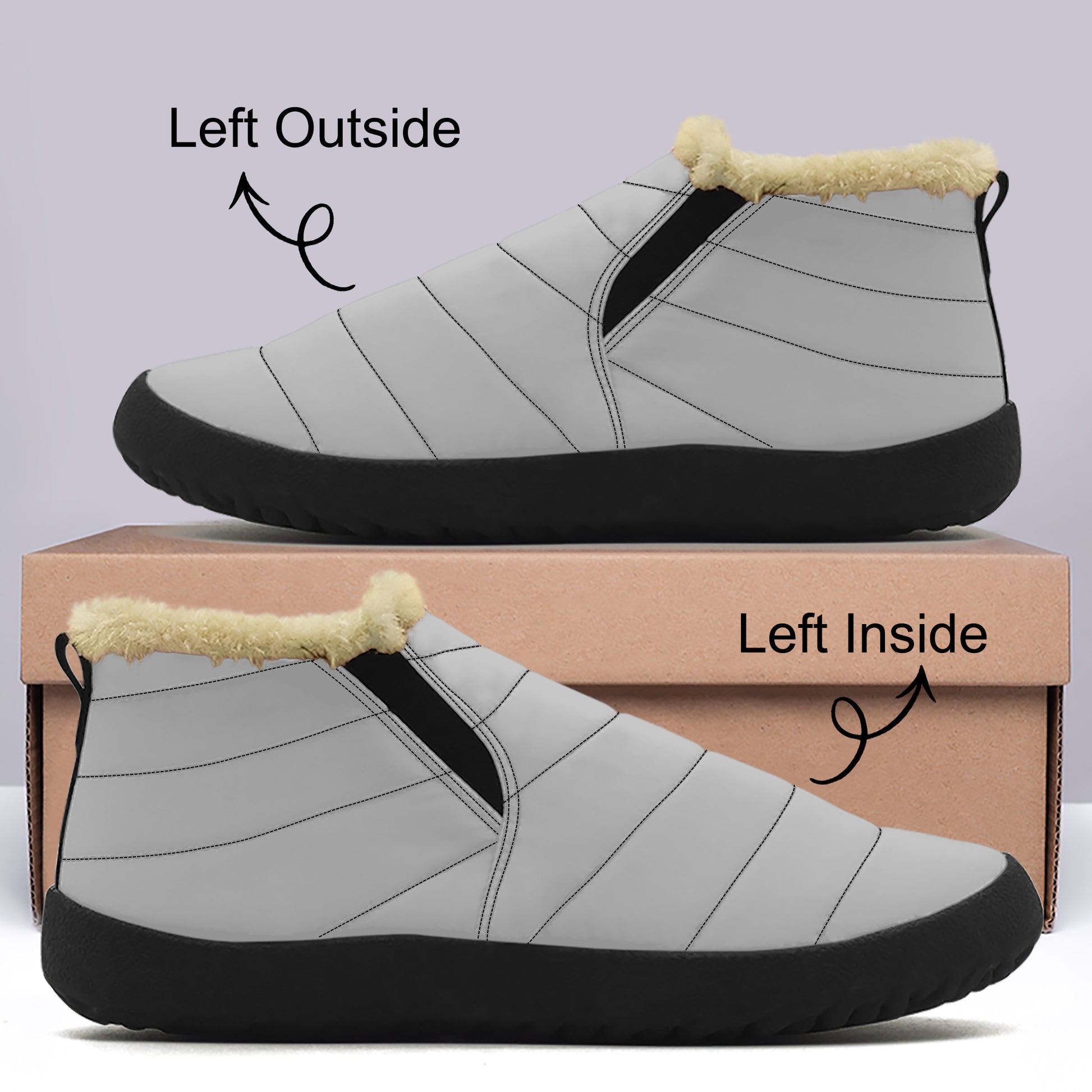 Silberne Faux Fur Slipper Slipper JLR Design