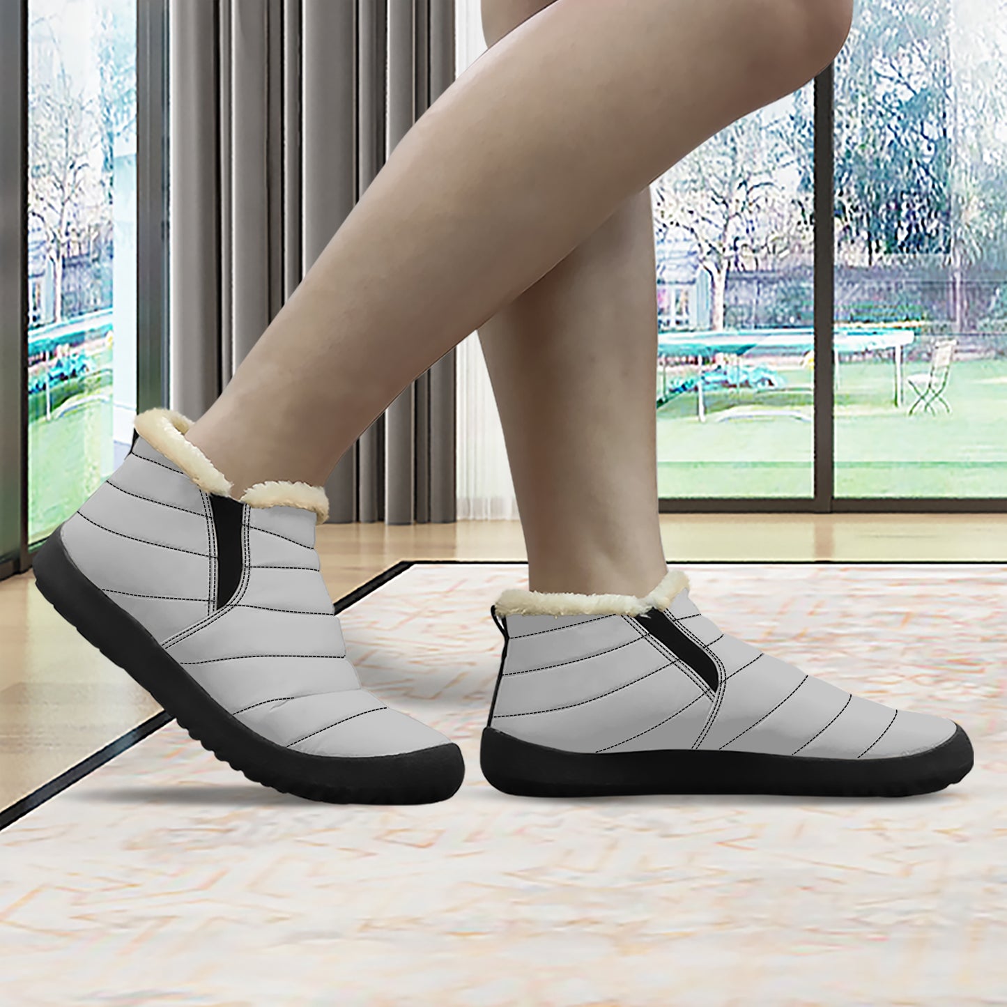 Silberne Faux Fur Slipper Slipper JLR Design