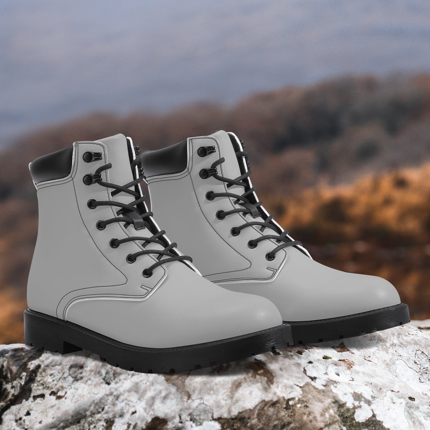 Silberne Leder Boots | Stylische und Warme Winterstiefel Boots JLR Design