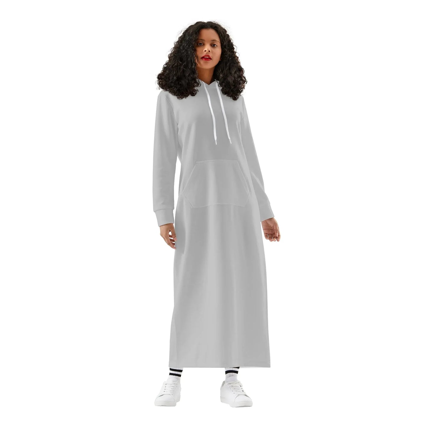 silbernes-bequemes-leichtes-hoodie-kleid-hoodiekleid-jlr-design-82809 - JLR Design