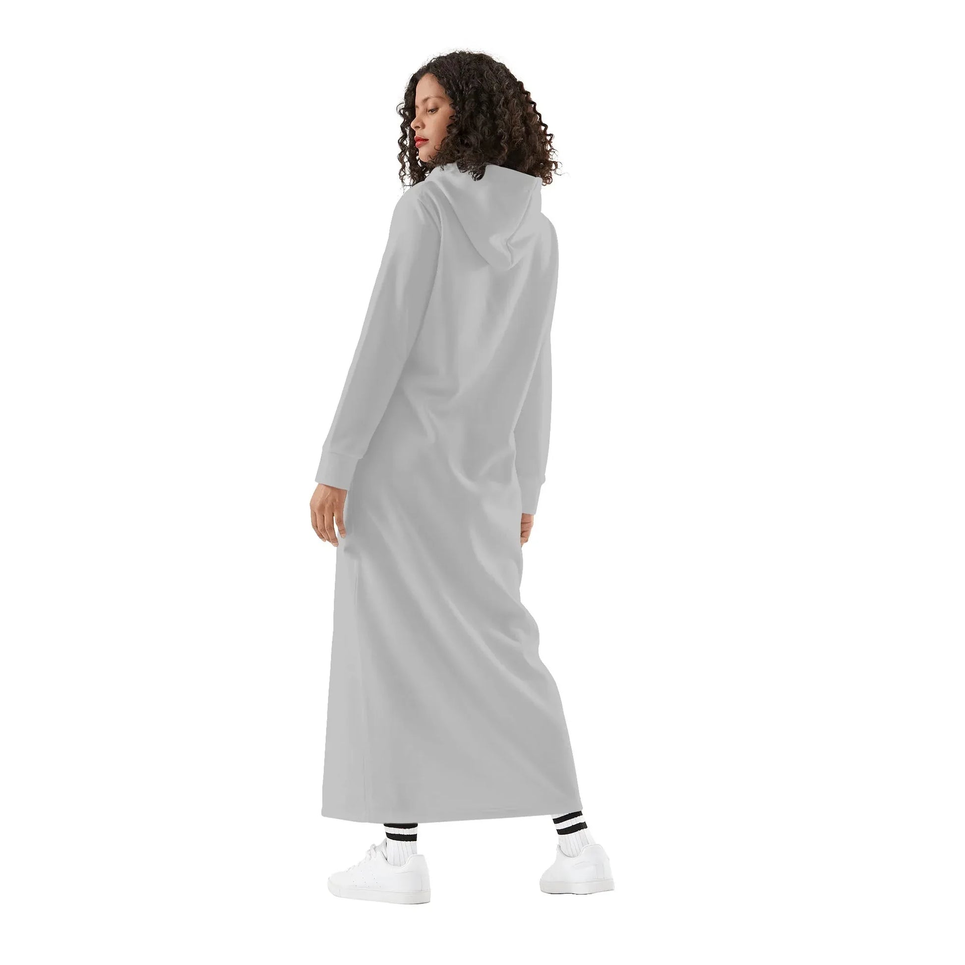silbernes-bequemes-leichtes-hoodie-kleid-hoodiekleid-jlr-design-63082 - JLR Design
