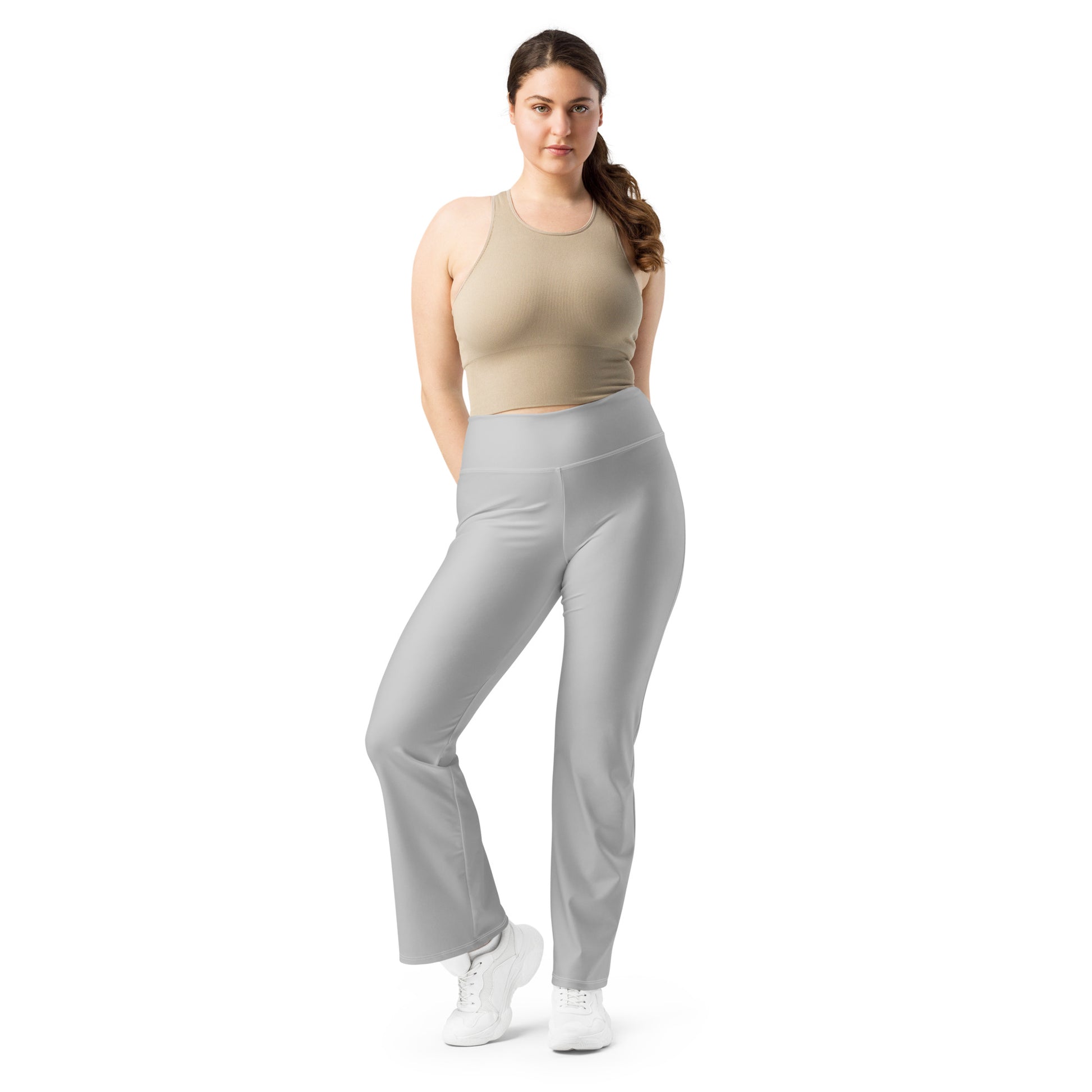 Silver High Waist Flare Leggings Flare Leggings 59.99 Flare, Leggings, silver JLR Design