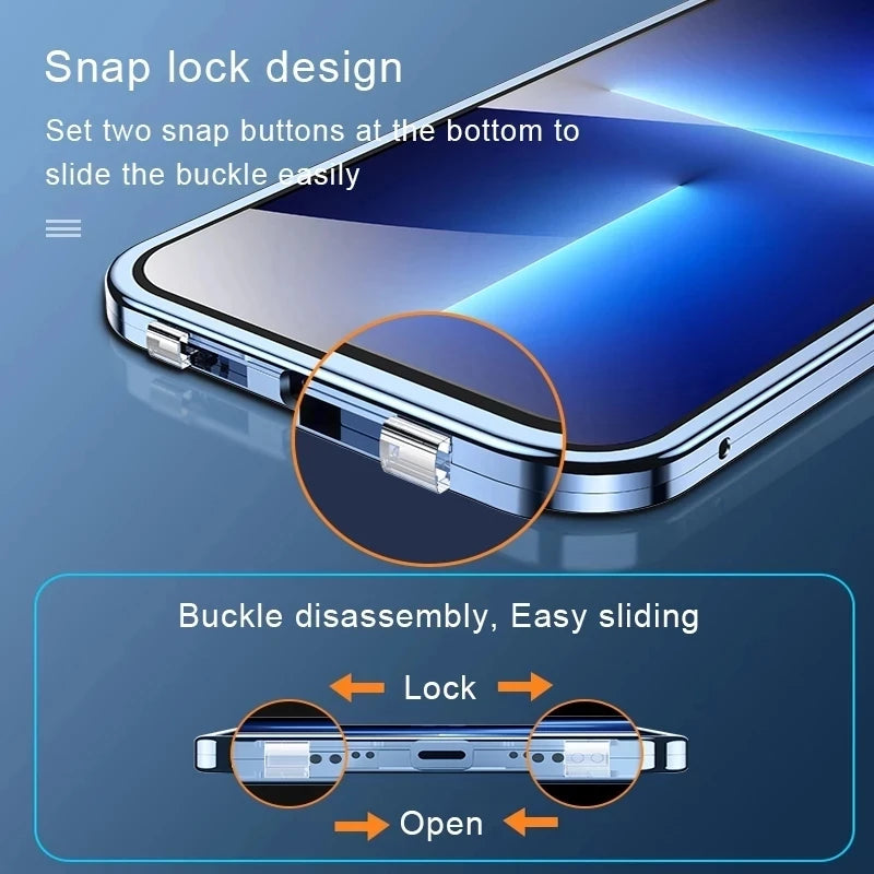 Snap Lock Hülle für dein iPhone 13 14 15 16 Plus Pro Max magnetische Hülle Iphone JLR Design