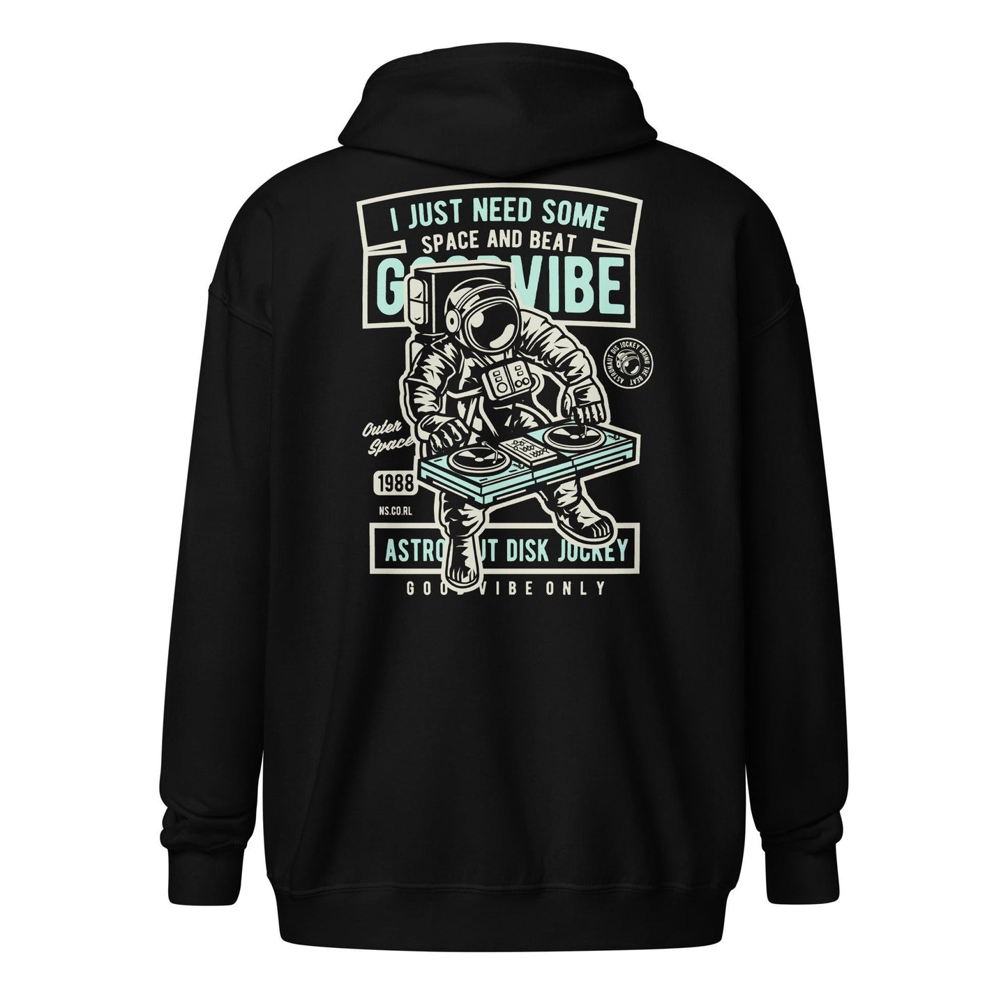 Space and Beat Zip Hoodie Hoodie 54.99 Beat, Hoodie, Space, Vibe JLR Design