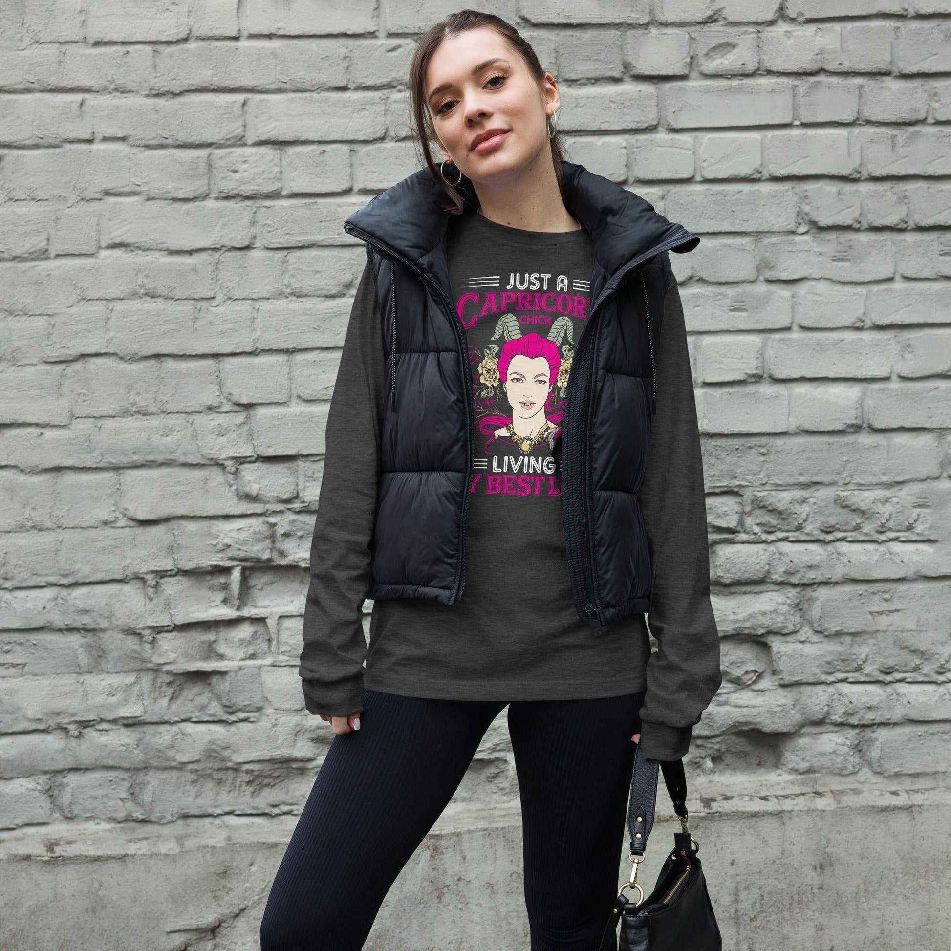 sternzeichen-capricorn-chick-langarmshirt-langarmshirt-jlr-design-99959 - JLR Design