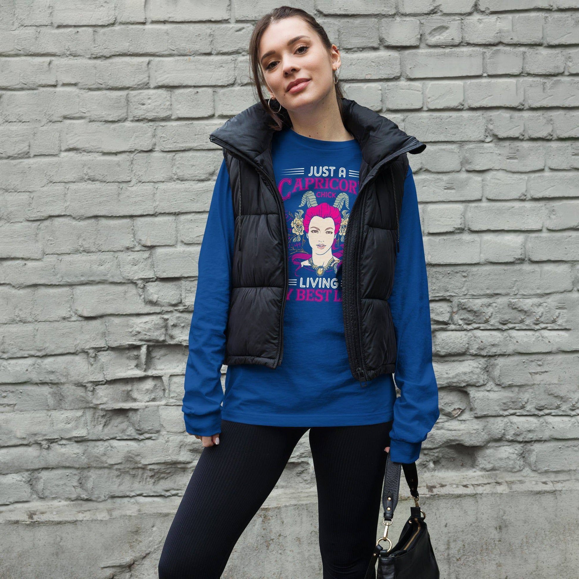 sternzeichen-capricorn-chick-langarmshirt-langarmshirt-jlr-design-15714 - JLR Design