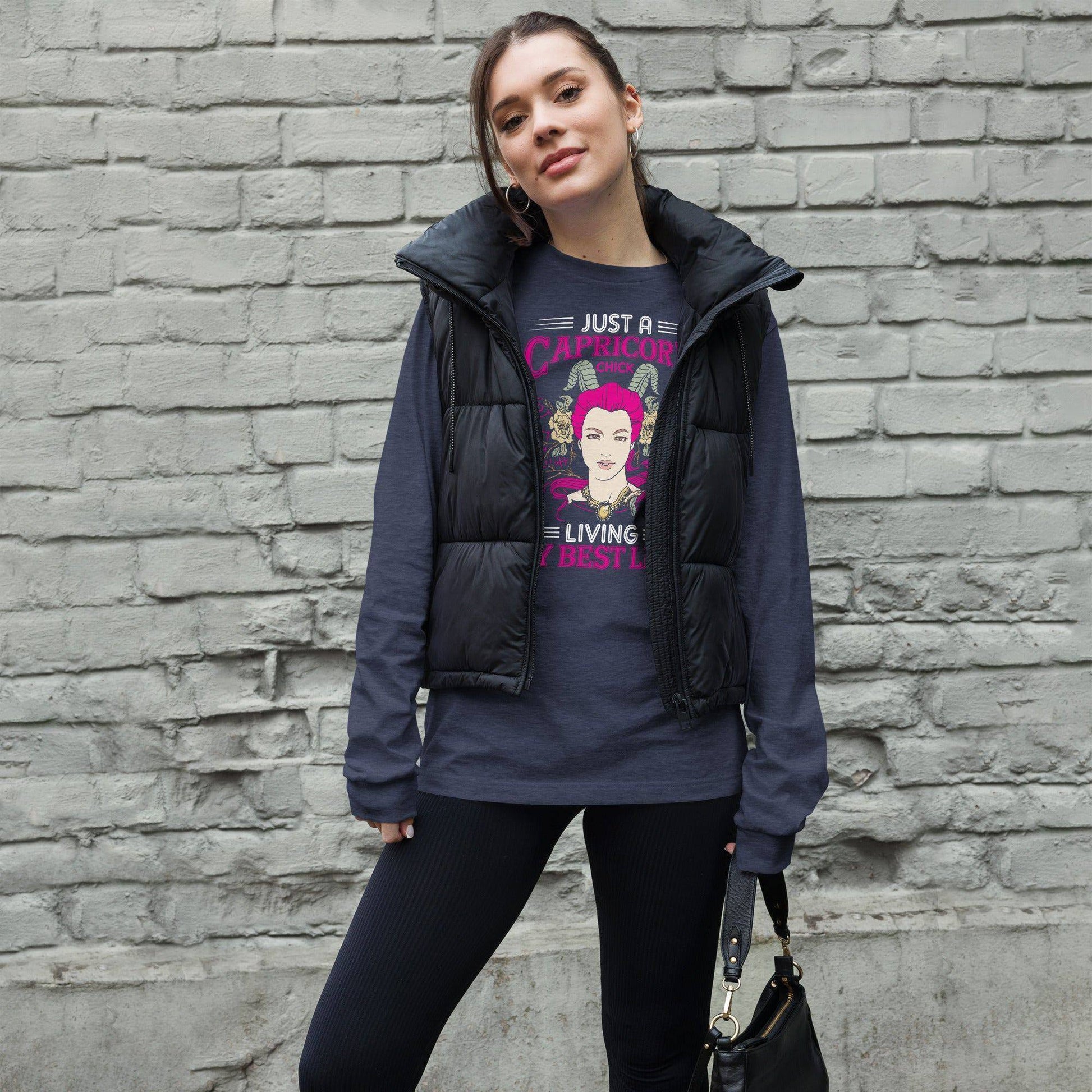 sternzeichen-capricorn-chick-langarmshirt-langarmshirt-jlr-design-96781 - JLR Design