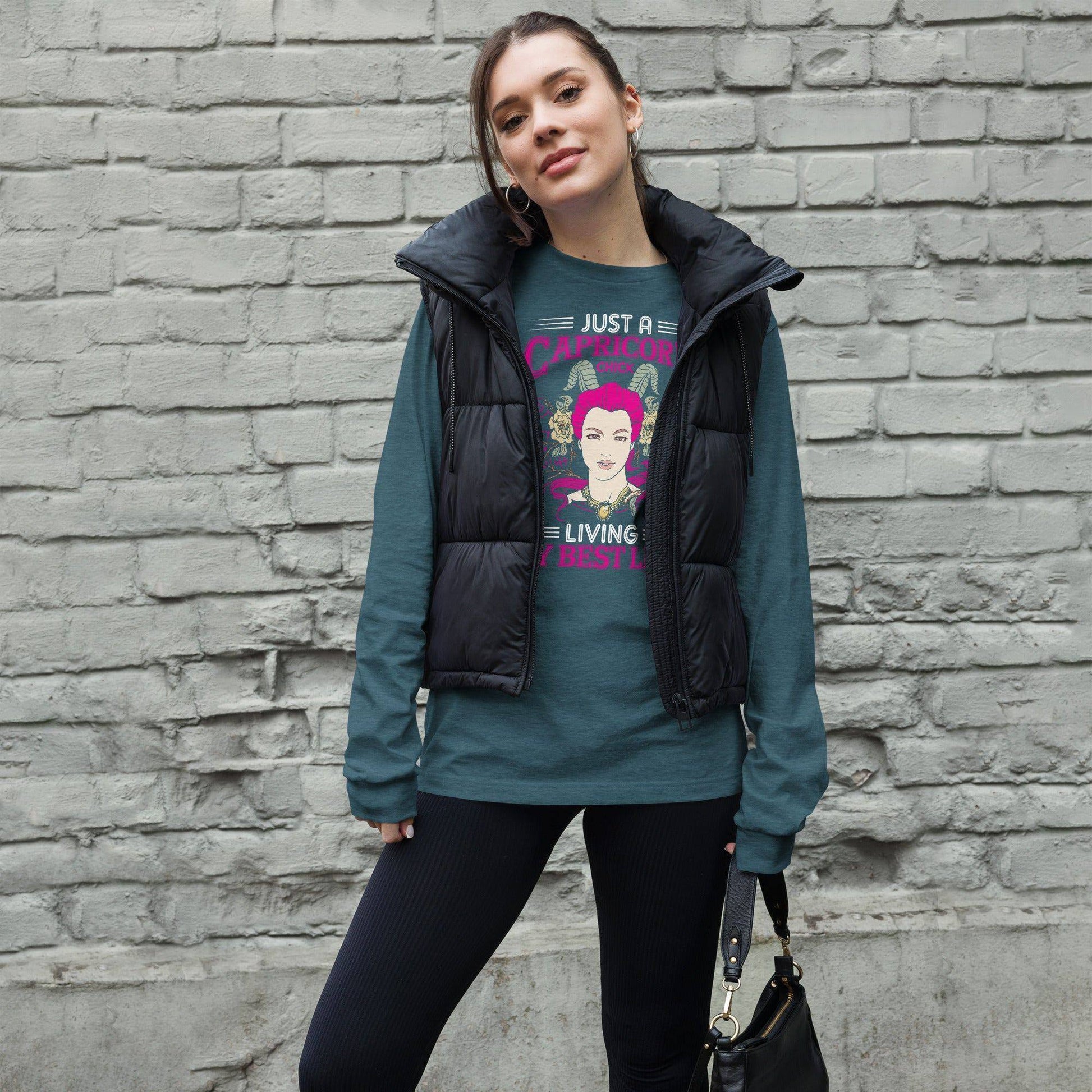sternzeichen-capricorn-chick-langarmshirt-langarmshirt-jlr-design-60742 - JLR Design