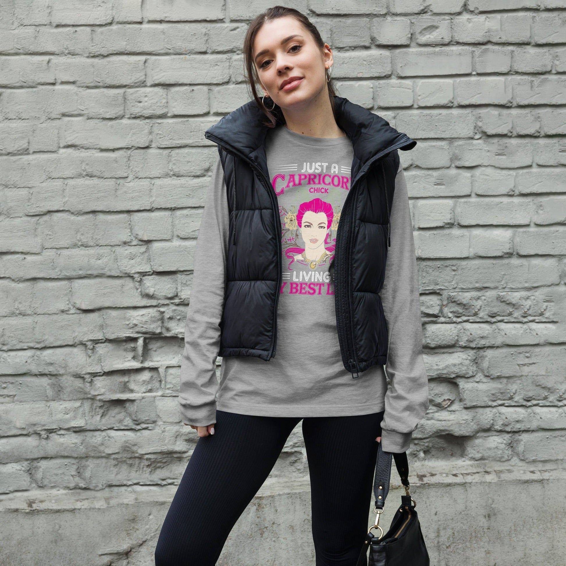 sternzeichen-capricorn-chick-langarmshirt-langarmshirt-jlr-design-71618 - JLR Design