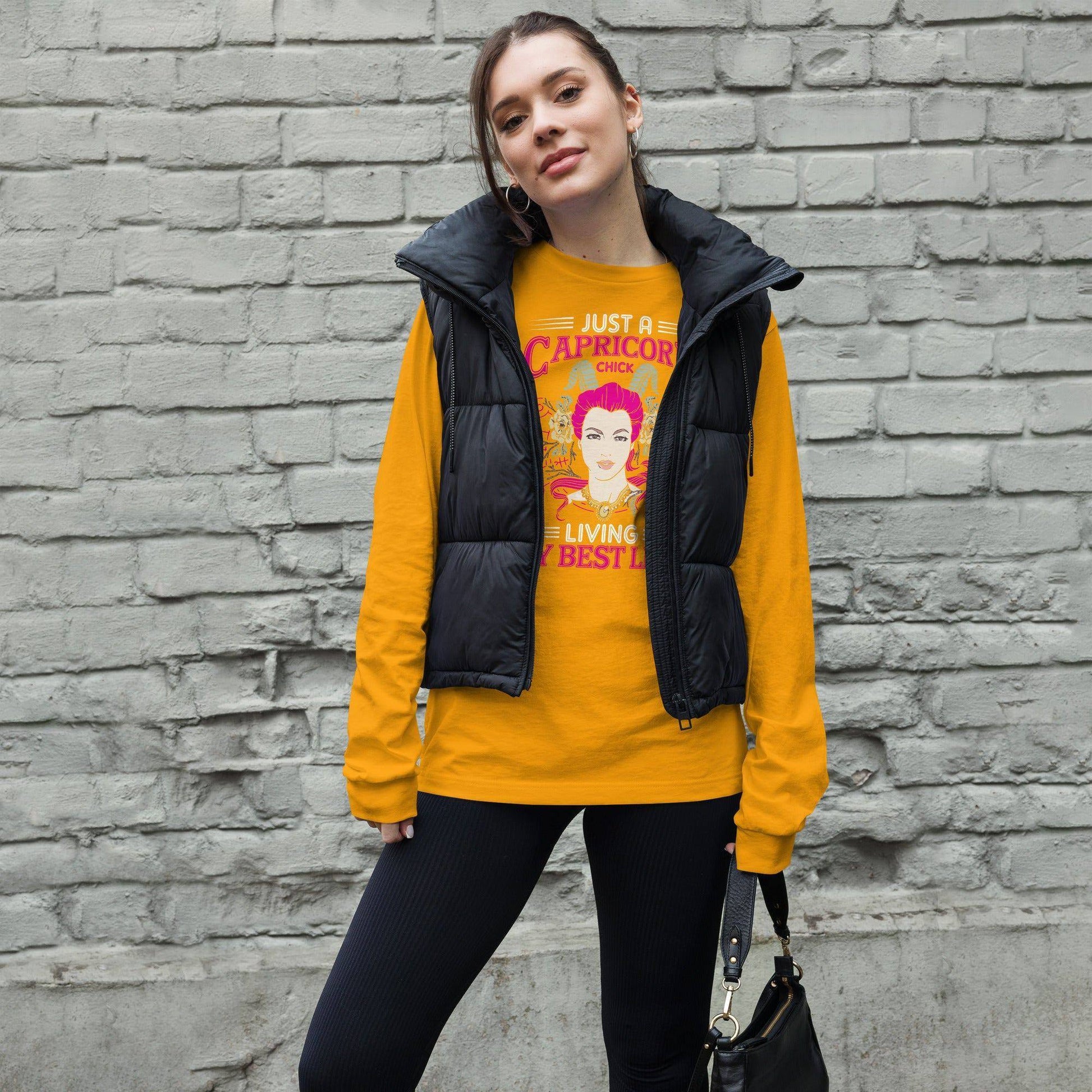 Sternzeichen Capricorn Chick Langarmshirt Langarmshirt JLR Design