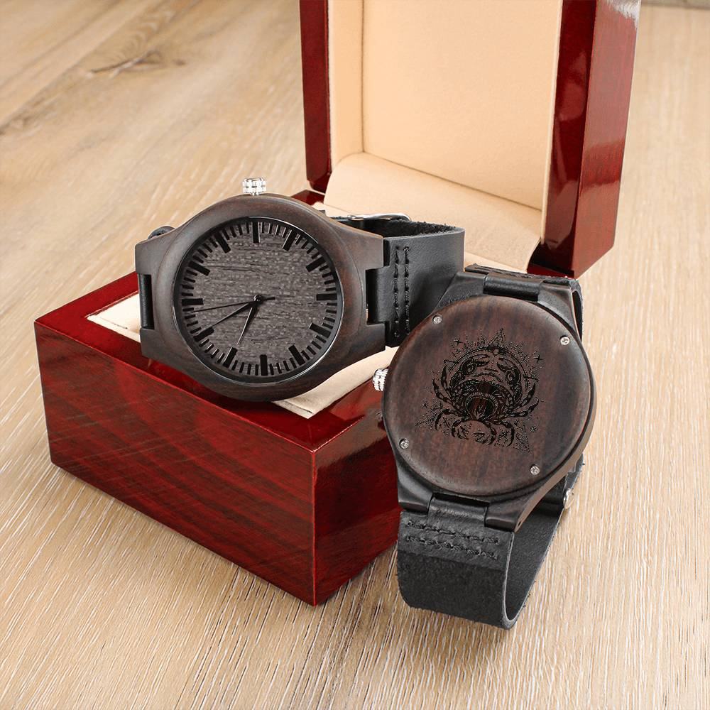 Sternzeichen Krebs Holz Armbanduhr Watches 69.99 Armbanduhr, Holz, Krebs, PB24-WOOD, PT-1749, Sternzeichen, TNM-2, USER-219738, W30042, W30043B JLR Design