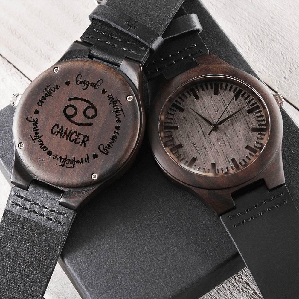 Sternzeichen Symbol Krebs Holz Armbanduhr Watches JLR Design
