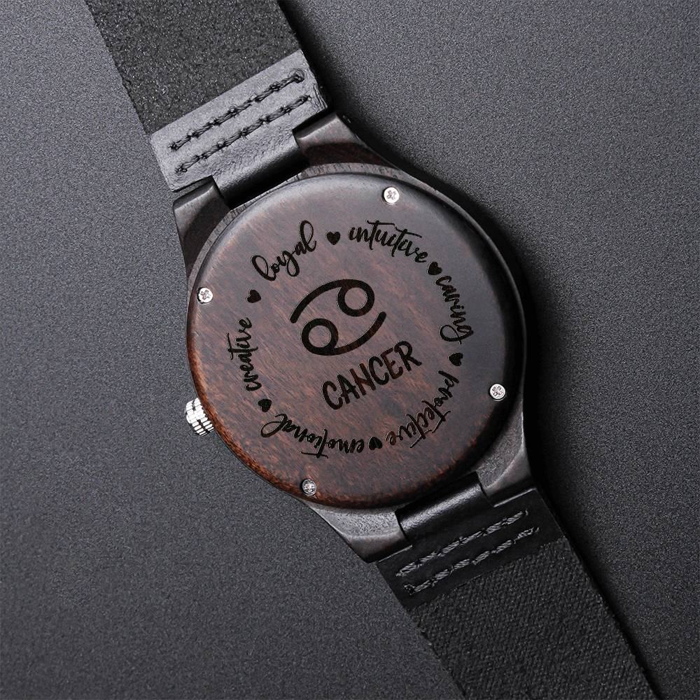 Sternzeichen Symbol Krebs Holz Armbanduhr Watches JLR Design