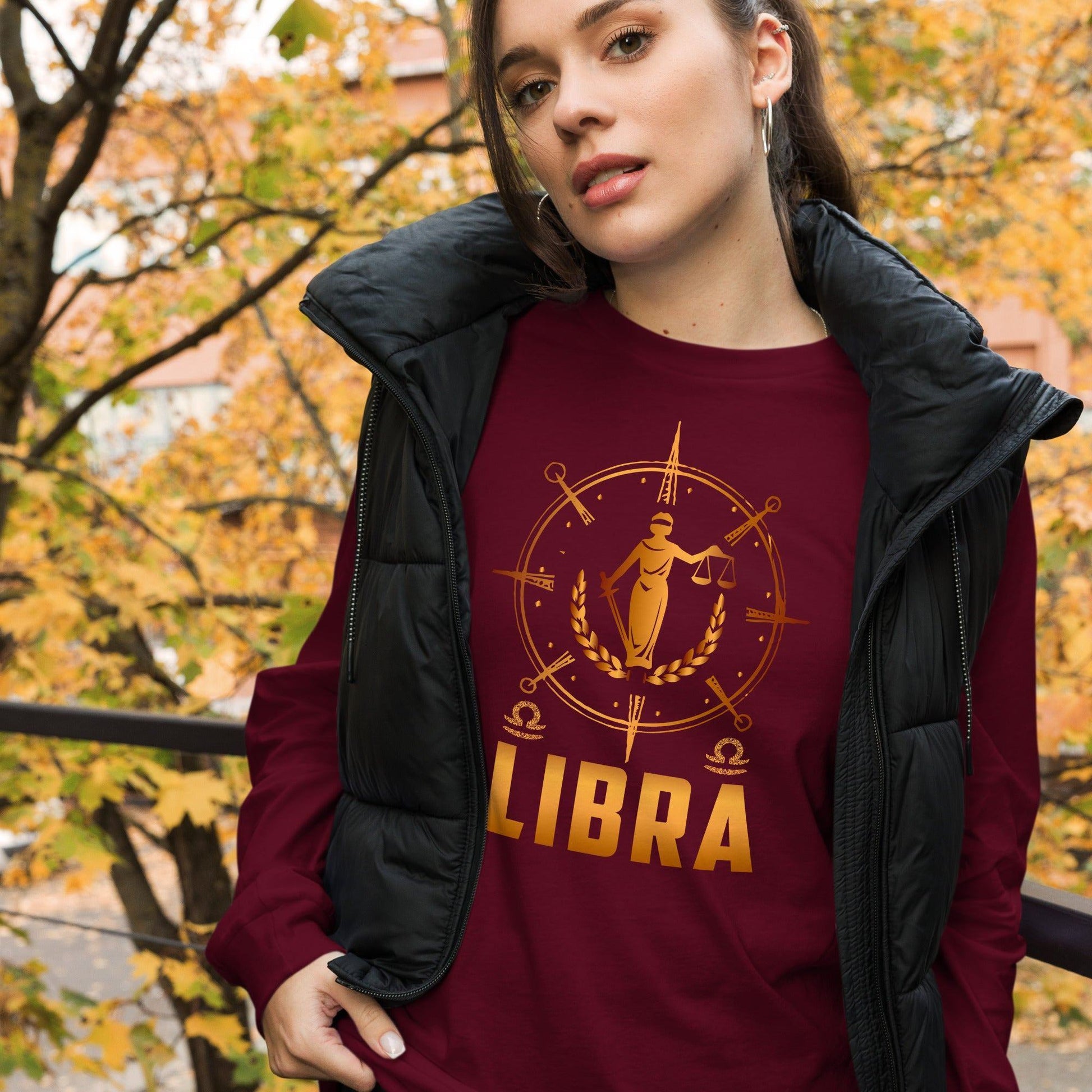 Sternzeichen Waage Langarmshit Langarmshirt JLR Design