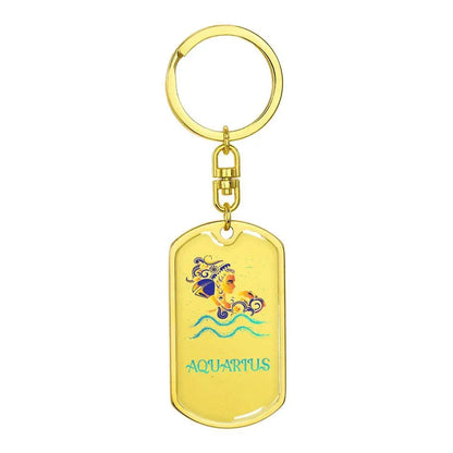 Sternzeichen Wassermann Dog Tag Schlüsselanhänger Jewelry JLR Design