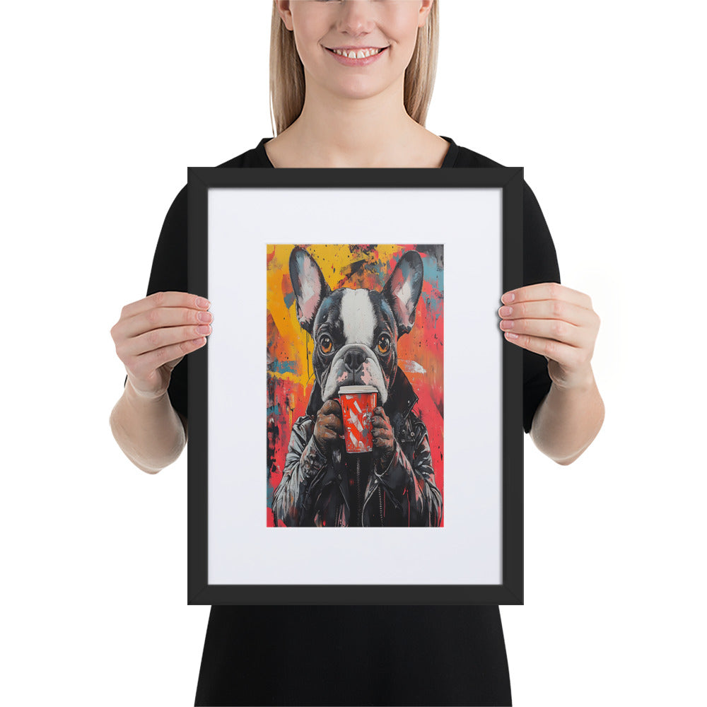 Street Art Canine v14 gerahmtes Poster gerahmtes Poster JLR Design