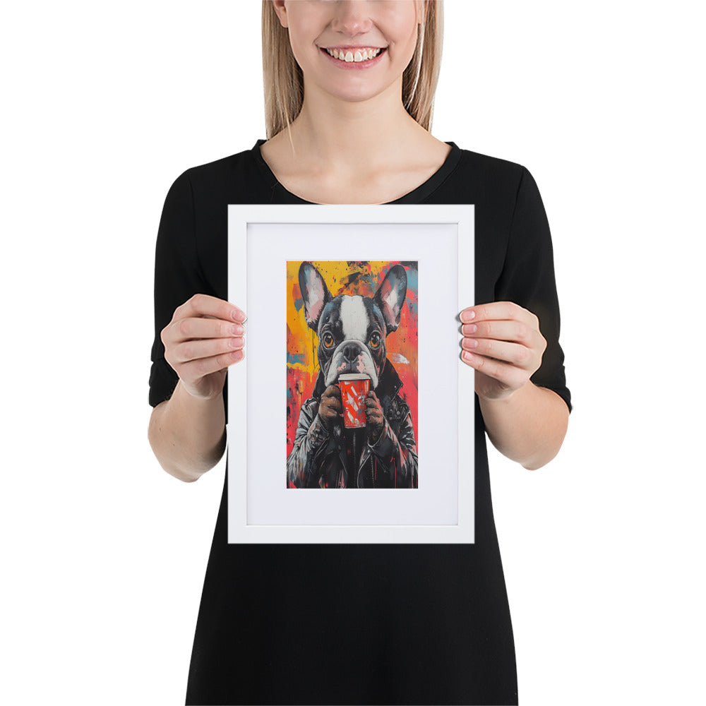 Street Art Canine v14 gerahmtes Poster gerahmtes Poster JLR Design