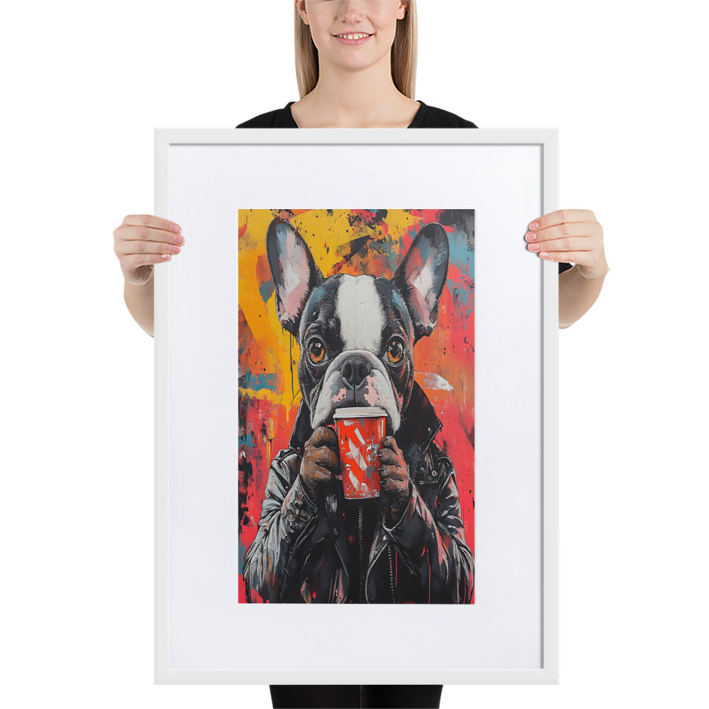 Street Art Canine v14 gerahmtes Poster gerahmtes Poster JLR Design