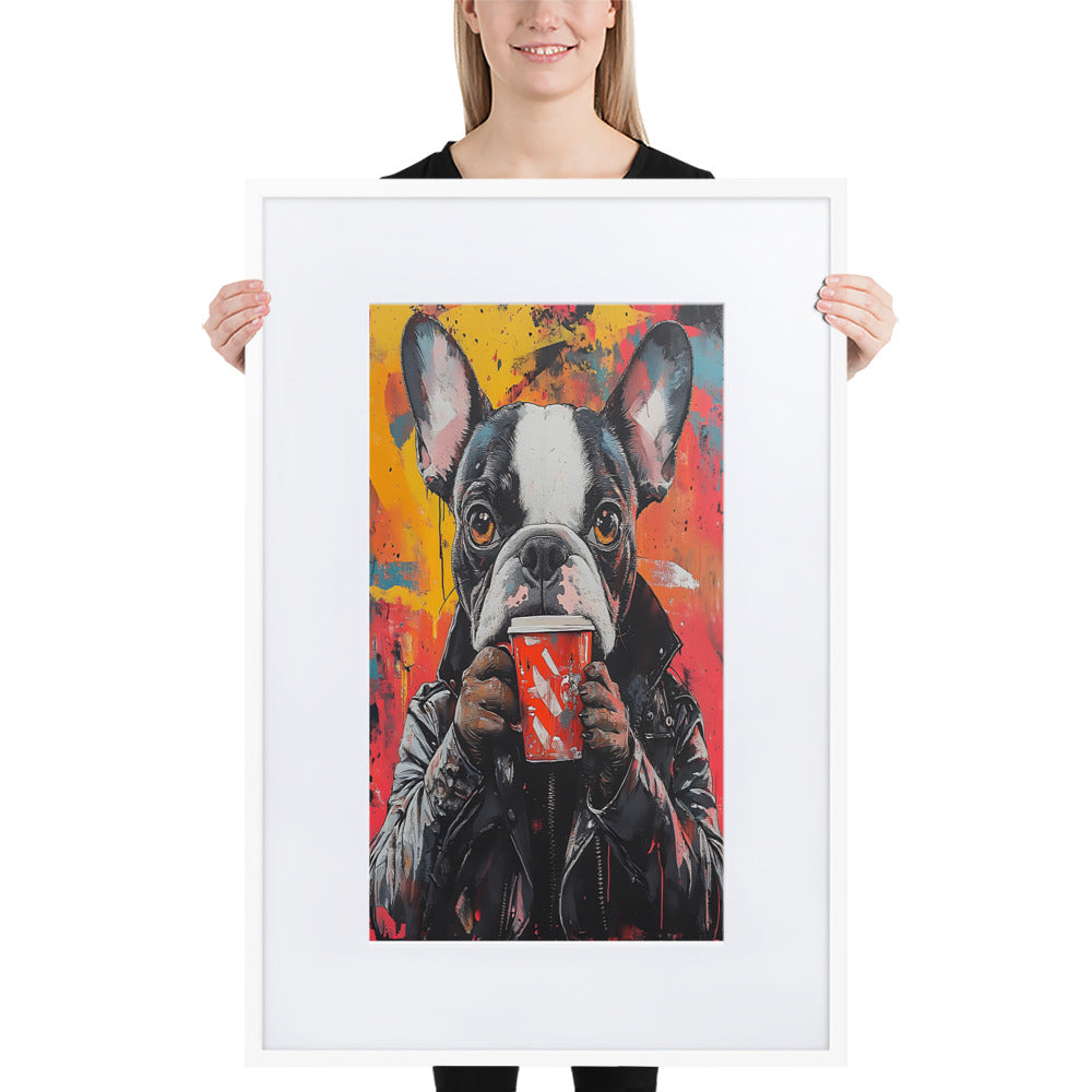Street Art Canine v14 gerahmtes Poster gerahmtes Poster JLR Design