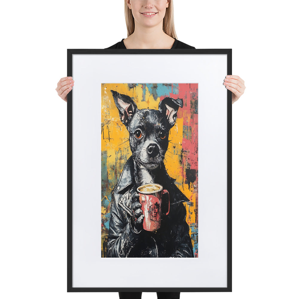 Street Art Canine v15 gerahmtes Poster gerahmtes Poster JLR Design