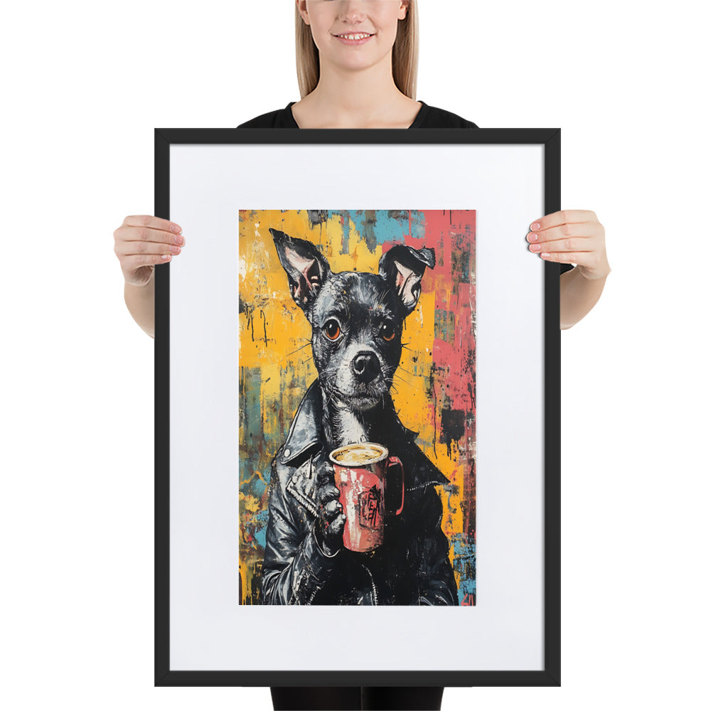Street Art Canine v15 gerahmtes Poster gerahmtes Poster JLR Design