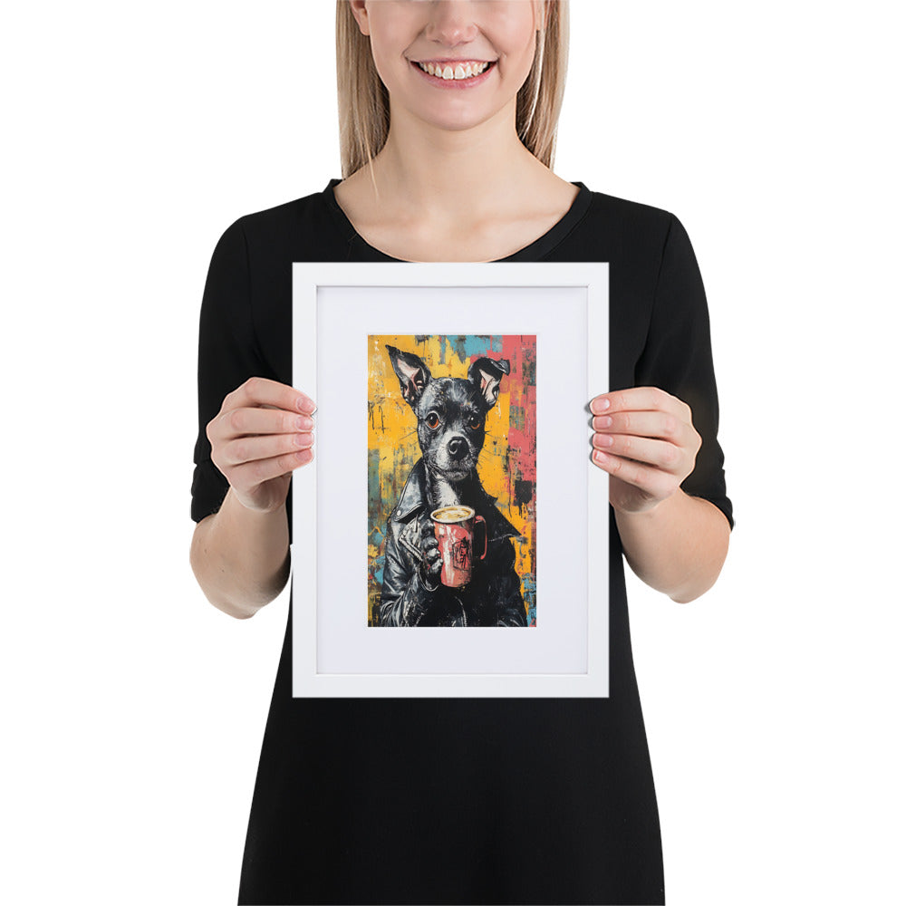 Street Art Canine v15 gerahmtes Poster gerahmtes Poster JLR Design