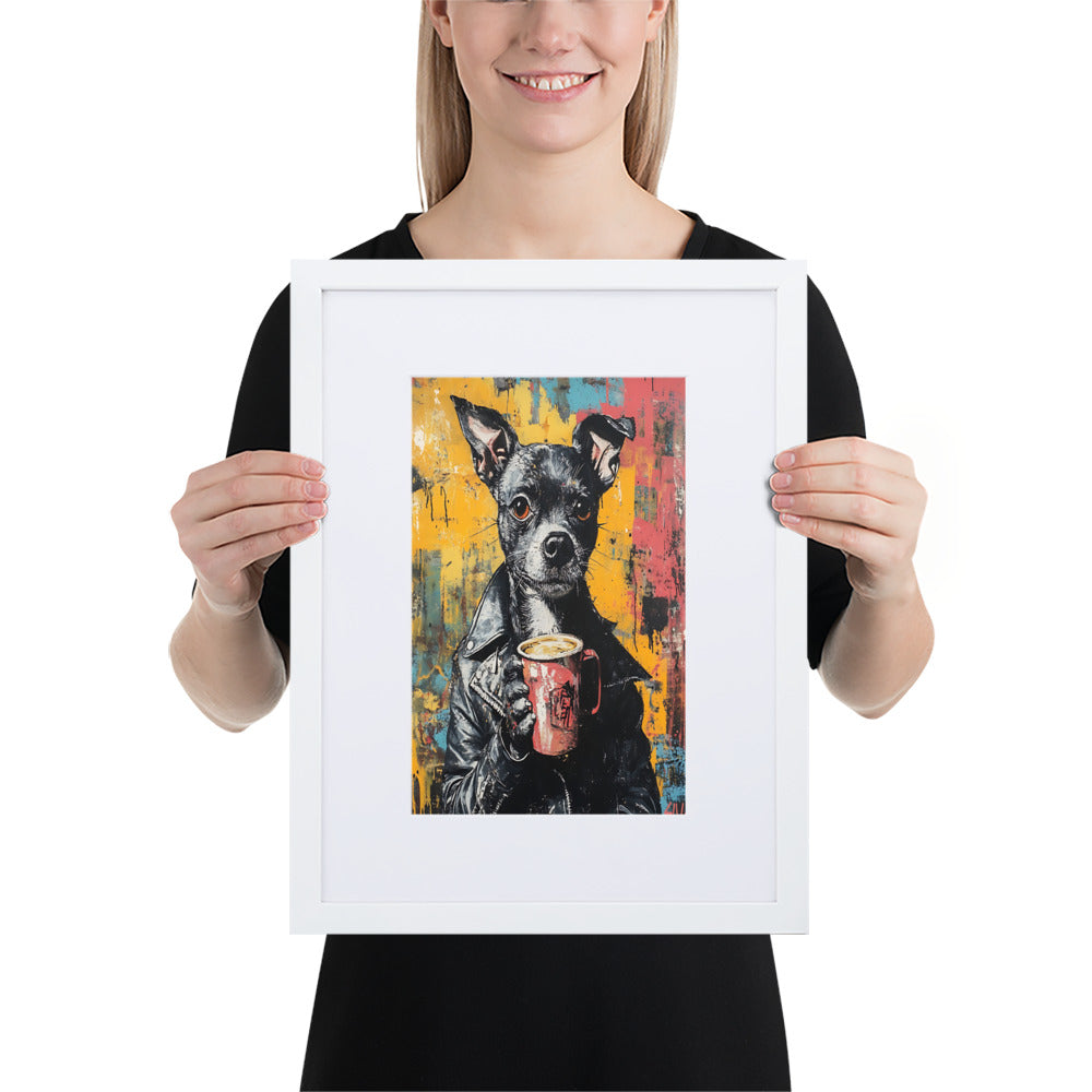 Street Art Canine v15 gerahmtes Poster gerahmtes Poster JLR Design