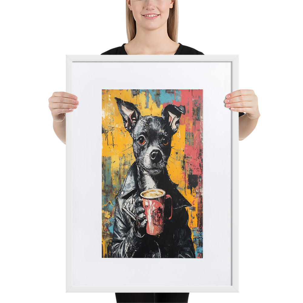 Street Art Canine v15 gerahmtes Poster gerahmtes Poster JLR Design