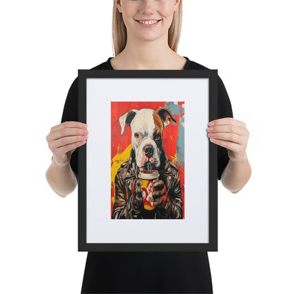 Street Art Canine v3 gerahmtes Poster gerahmtes Poster JLR Design