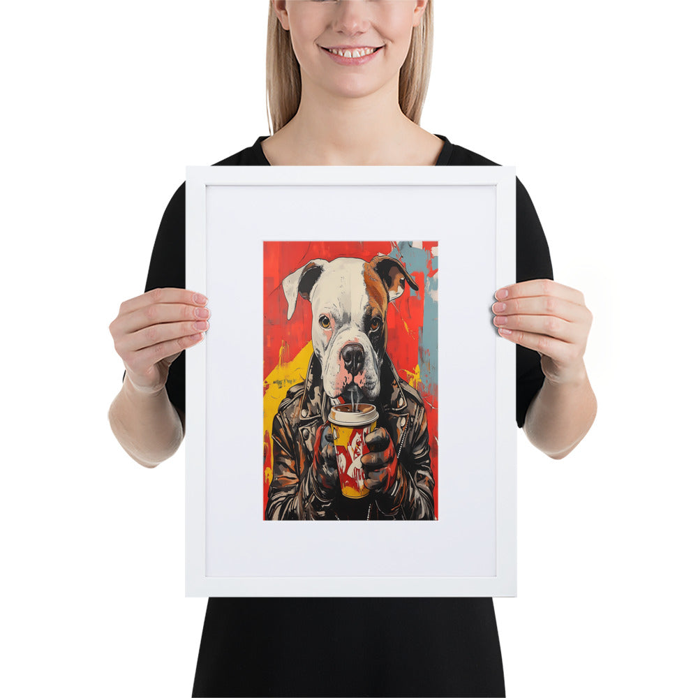 Street Art Canine v3 gerahmtes Poster gerahmtes Poster JLR Design