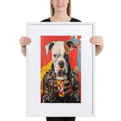 Street Art Canine v3 gerahmtes Poster gerahmtes Poster JLR Design