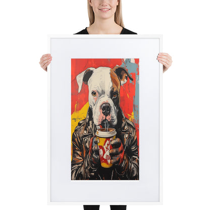 Street Art Canine v3 gerahmtes Poster gerahmtes Poster JLR Design