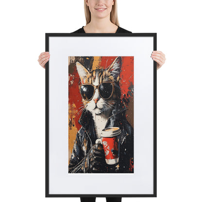 Street Art Feline v10 gerahmtes Poster gerahmtes Poster JLR Design