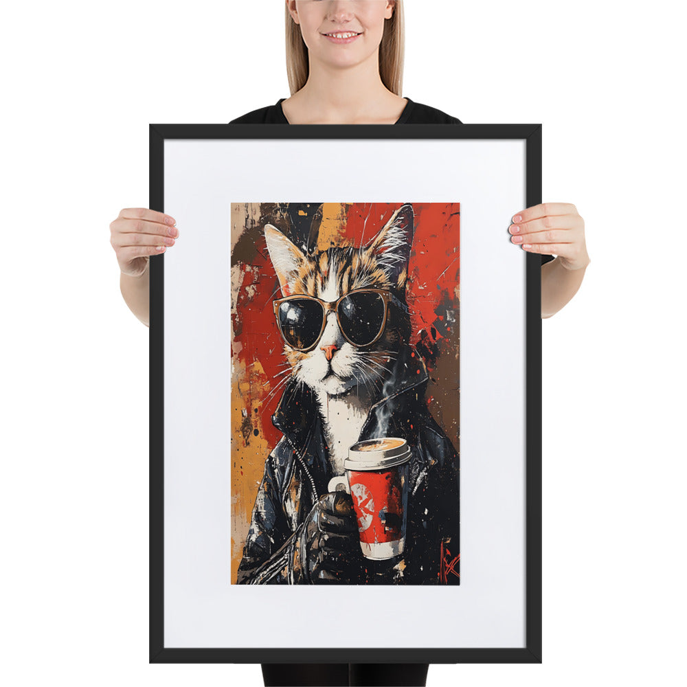 Street Art Feline v10 gerahmtes Poster gerahmtes Poster JLR Design