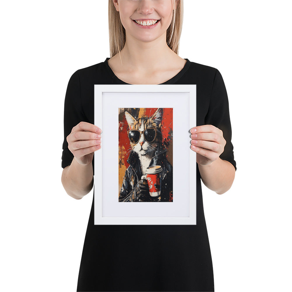 Street Art Feline v10 gerahmtes Poster gerahmtes Poster JLR Design
