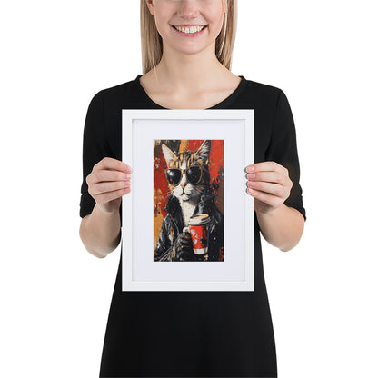 Street Art Feline v10 gerahmtes Poster gerahmtes Poster JLR Design