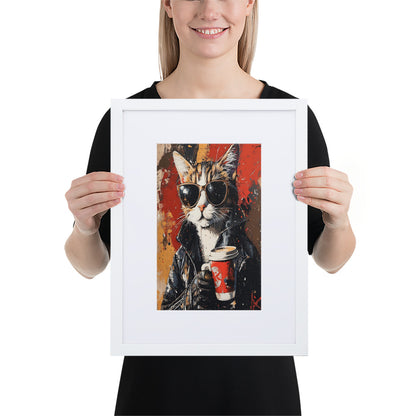 Street Art Feline v10 gerahmtes Poster gerahmtes Poster JLR Design