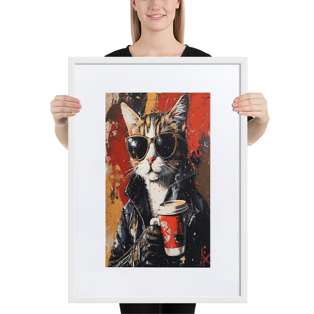 Street Art Feline v10 gerahmtes Poster gerahmtes Poster JLR Design