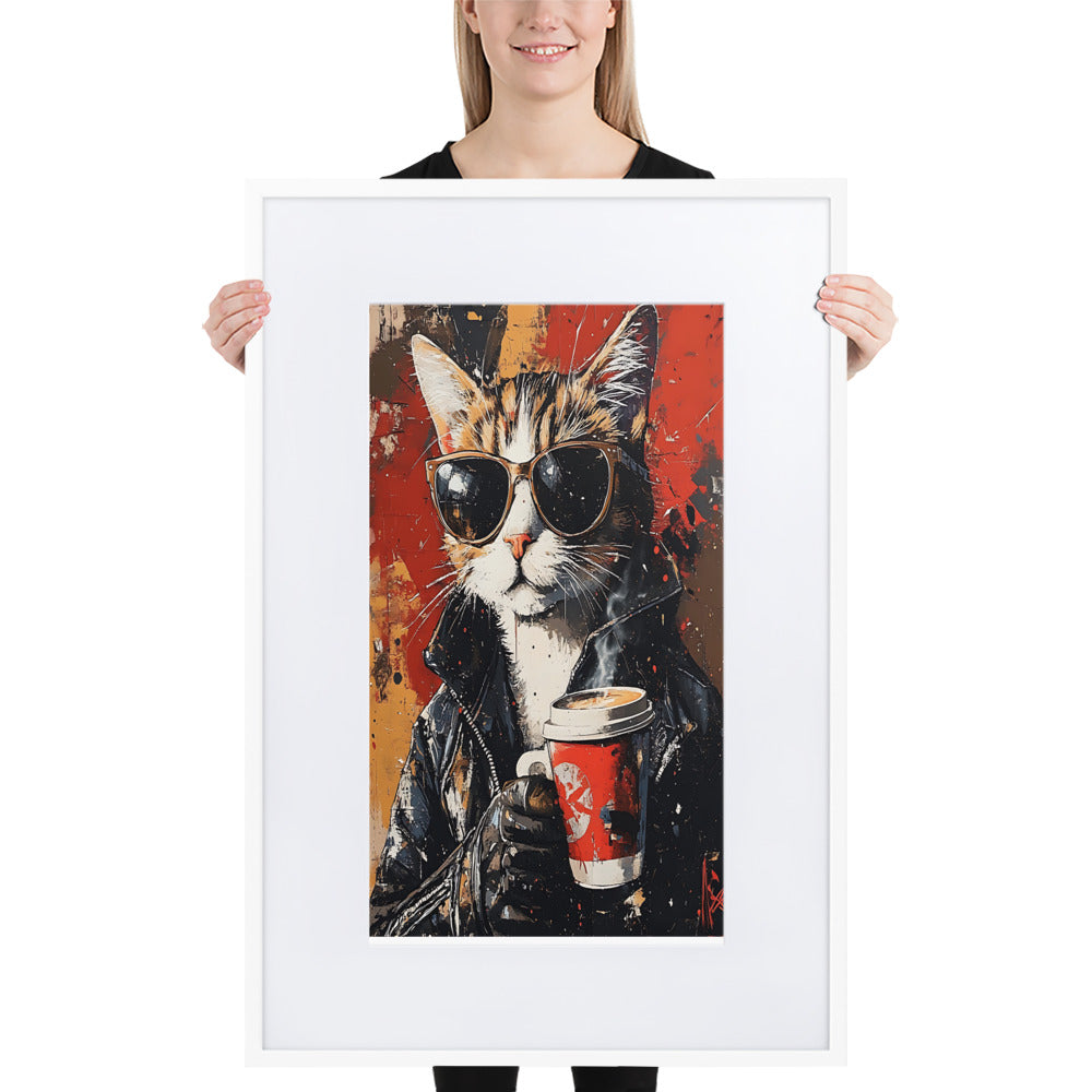 Street Art Feline v10 gerahmtes Poster gerahmtes Poster JLR Design