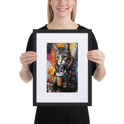 Street Art Feline v11 gerahmtes Poster gerahmtes Poster JLR Design
