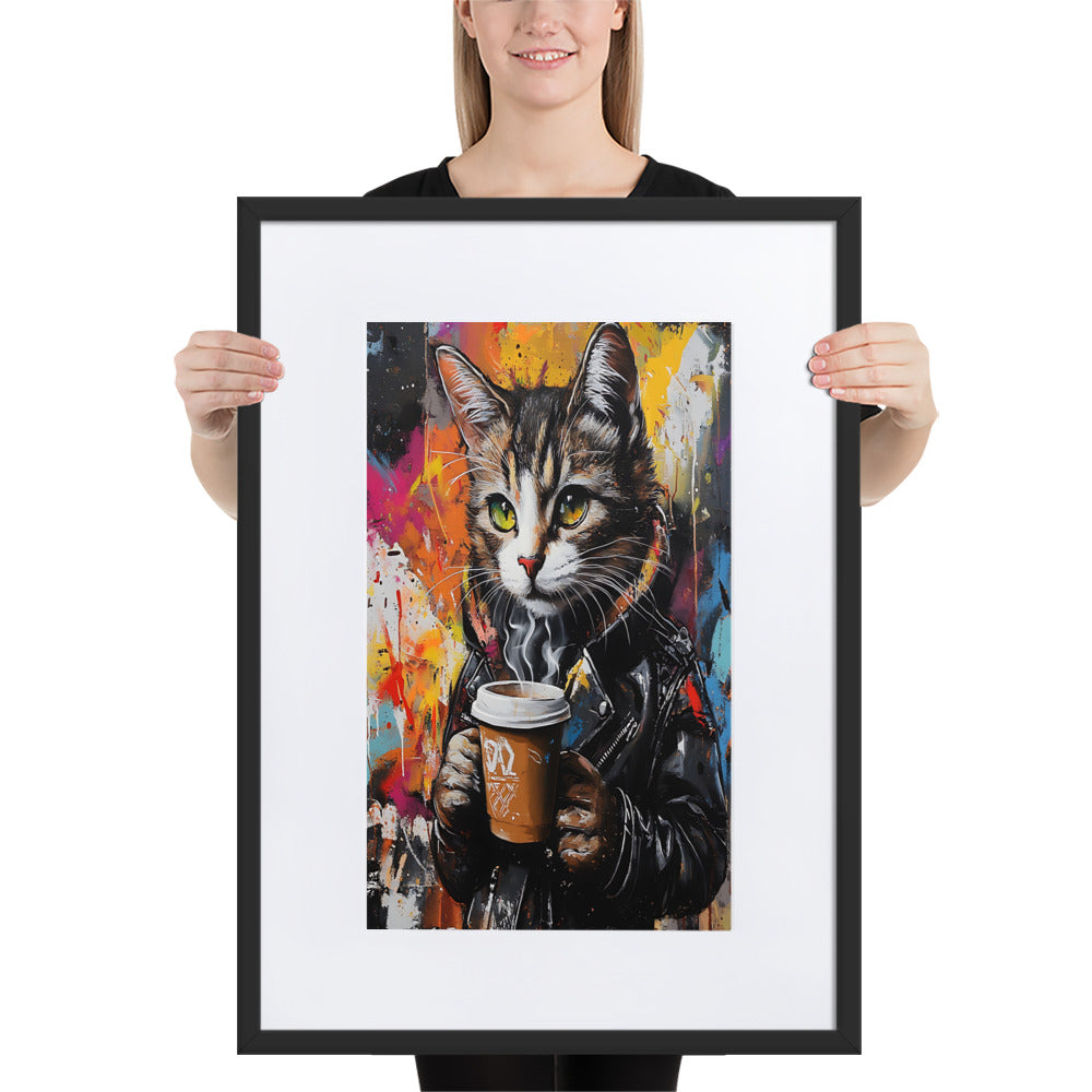 Street Art Feline v11 gerahmtes Poster gerahmtes Poster JLR Design